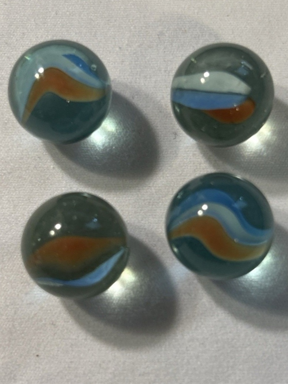 🩶5/$30 Marble King Multi Color Vane Marbles Pepsi or American Colors - Set of 4